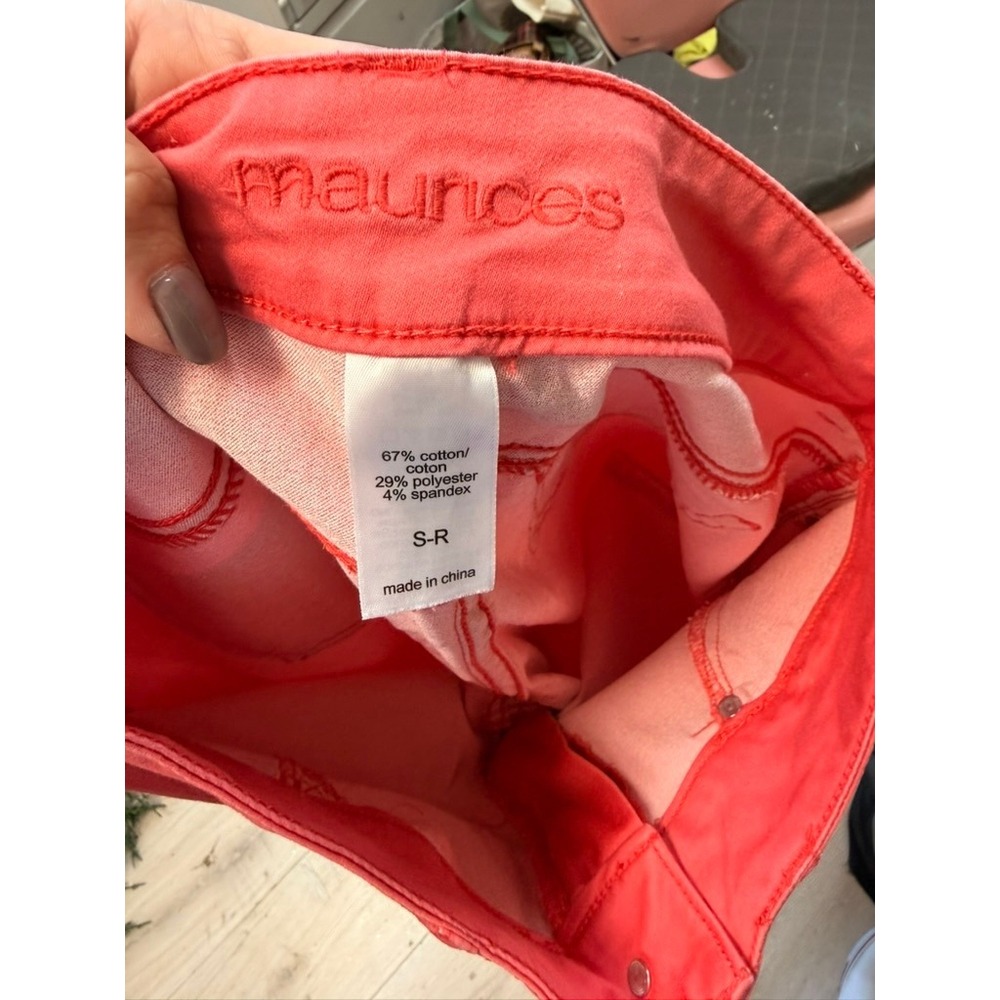 Maurices Skinny Pants Women S-R Coral Good Stretch Casual Mid Rise Slim - Picture 5 of 5